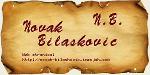Novak Bilašković vizit kartica